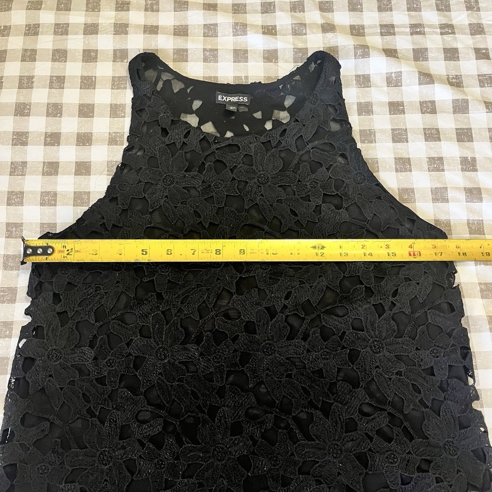 Express Women's Floral Lace Sleeveless Blouse Size S Black Business Career‎ - Picture 4 of 6